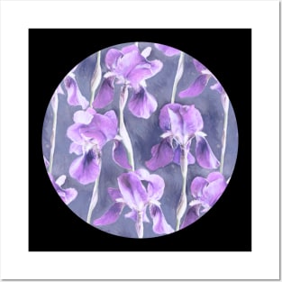 Simple Iris Pattern in Pastel Purple Posters and Art